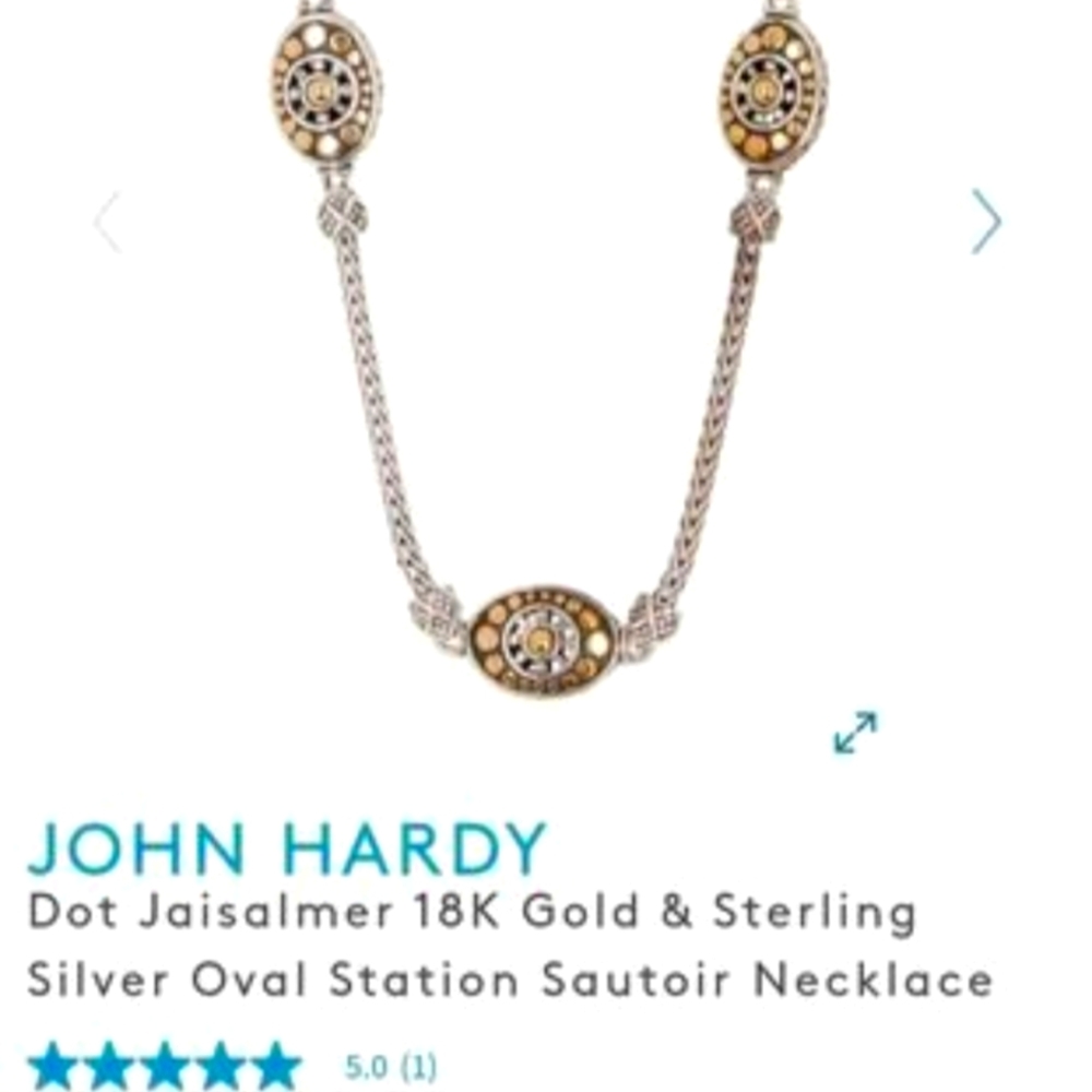 John Hardy Dot Jaisalmer 18K Gold and Sterling Oval Station Necklace